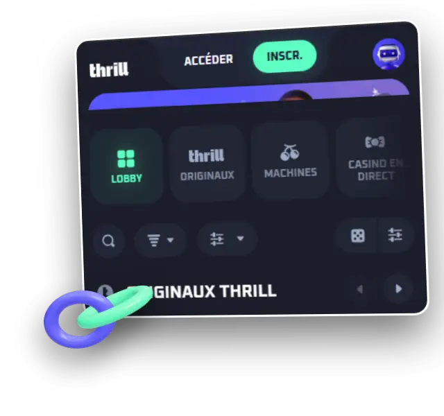 Capture de l'interface Thrill, rubrique Liens partenaires
