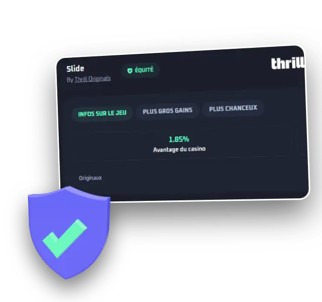 Capture de l'interface Thrill, rubrique Fiabilité