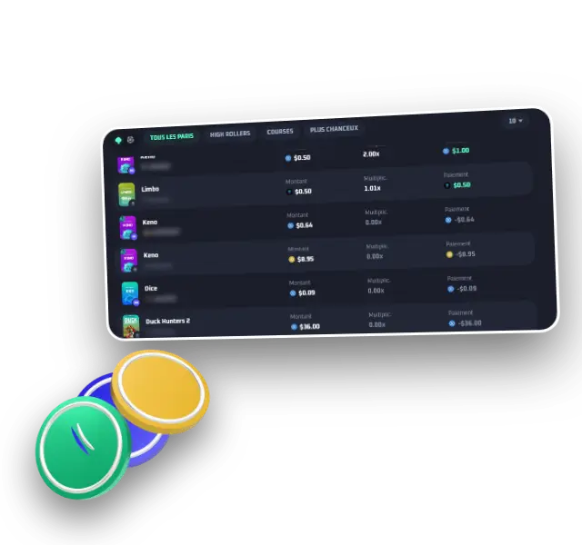 Capture de l'interface Thrill, rubrique Récompenses